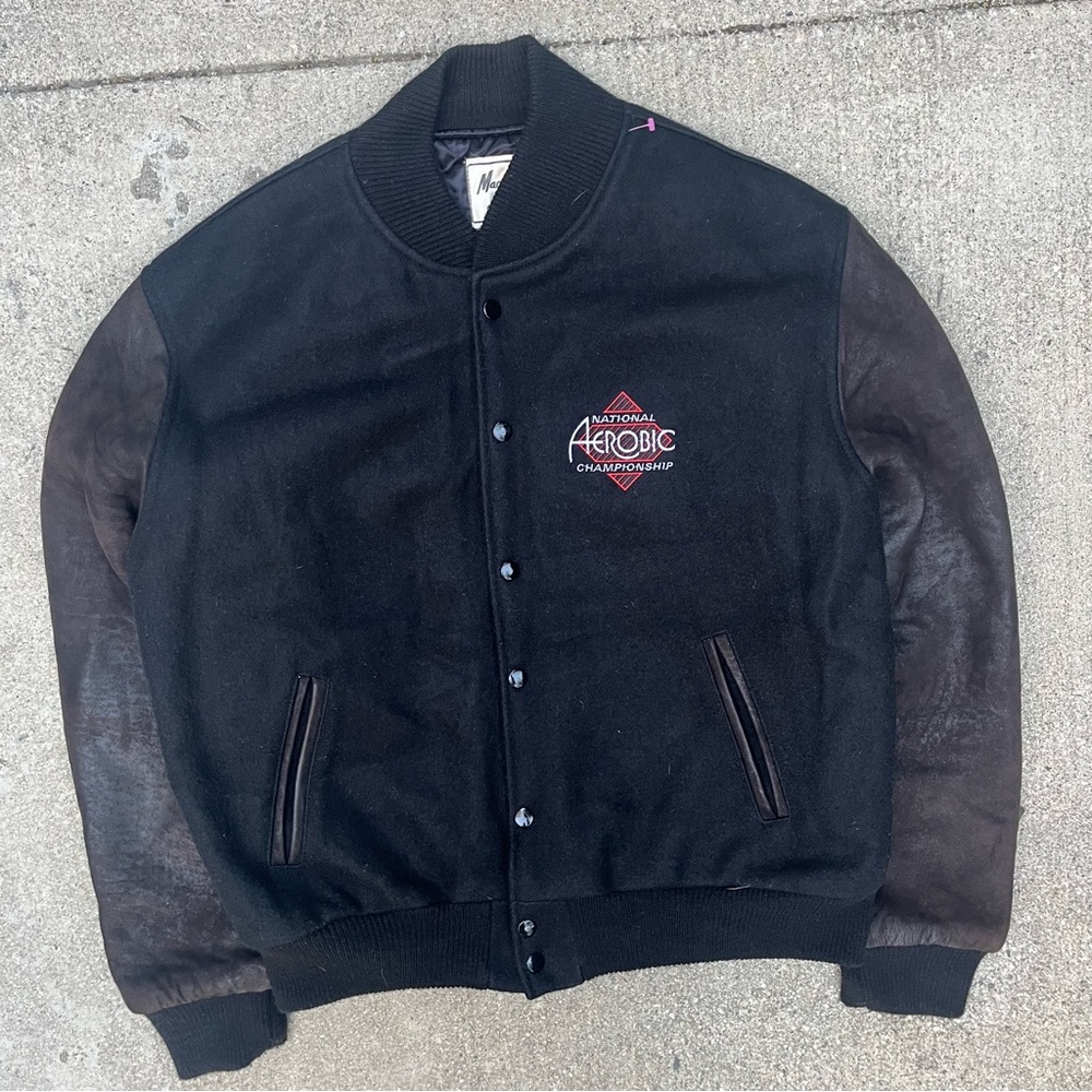 Vintage aerobics national championship variety jacket in black